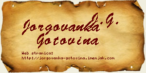 Jorgovanka Gotovina vizit kartica